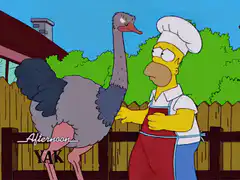 Homer Simpson gets an ostrich beard