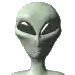 3D alien head blinking