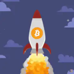 Bitcoin rocket launching