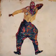 Colorful abstract man dancing