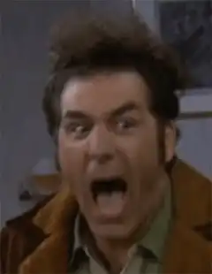 Man screaming with wide eyes