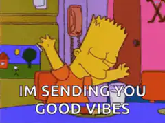 Bart Simpson sending good vibes