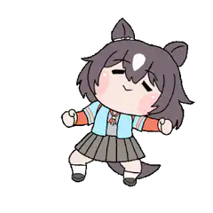 chibi horse girl dancing
