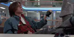 Marty McFly leaning back in disbelief