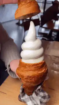Croissant soft serve ice cream