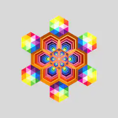 Colorful geometric kaleidoscope animation
