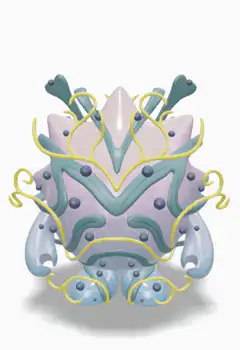 Rotating purple and blue monster