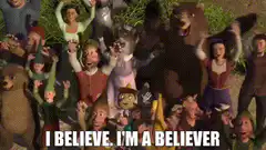 Shrek characters dancing I believe I'm a believer