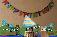 Pepe the Frog birthday party with screaming cat