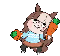 Chibi horse girl with carrots