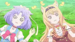 Two anime girls dizzy with spiral eyes
