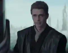 Anakin Skywalker ignites blue lightsaber