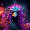 Psychedelic bird laser eyes