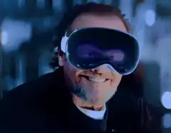 Man in VR headset smiling