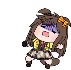 chibi girl dancing excitedly