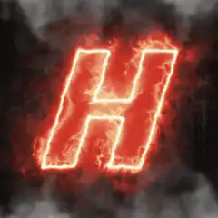 Glowing letter H in fire