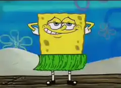 SpongeBob hula dancing