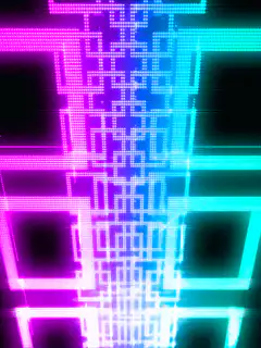 Neon pixel art maze animation