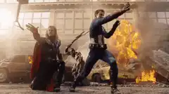 Thor and Captain America fighting in New York