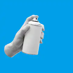 Hand spraying stars from can