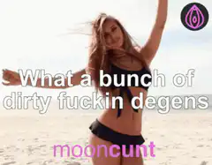 Woman dancing on beach with text
