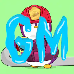 Firefighter Penguin with GM Text