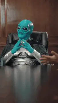 Blue Alien Confused Why
