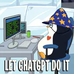 Tux the Penguin Wizard Let ChatGPT Do It
