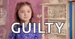 Girl looking guilty