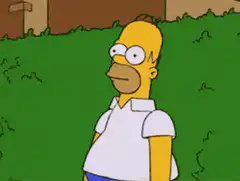 Homer Simpson gets eaten by grass