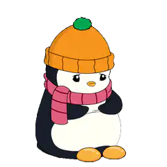 Cute penguin in winter hat and scarf