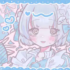 Anime girl with spiral eyes and hearts