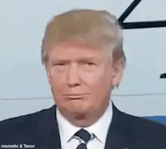 Donald Trump smirking and closing eyes