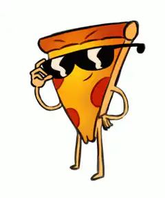 Cool pizza slice with sunglasses