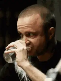 Walter White drinking water with lightning
