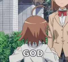Mikoto turning around and swearing