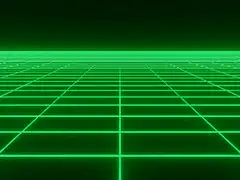 green neon grid moving forward