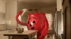 Kool-Aid Man bursts through wall saying yeah