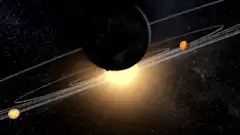 Solar system planets orbiting sun
