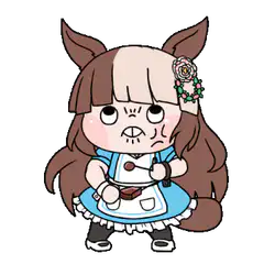 Chibi horse girl maid angry
