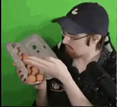 Egg Boy holding eggs