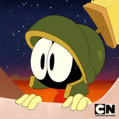 Marvin the Martian looks up