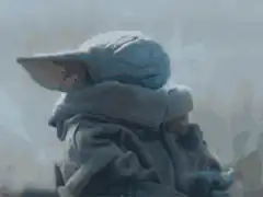 Baby Yoda shivering in the cold