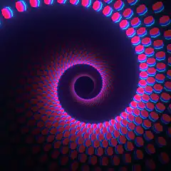 Color shifting spiral pattern