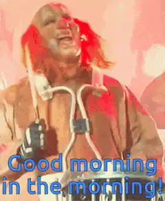 Clown drummer good morning