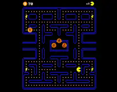 Pac-Man gameplay with power pellets