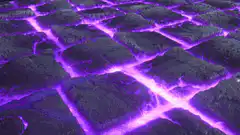 Pulsing purple lava cracks