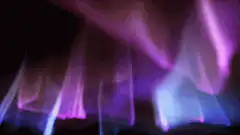 purple and blue flames flickering