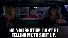 Dude and Stifler arguing in the car