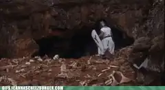 Knight enters the cave of skulls
